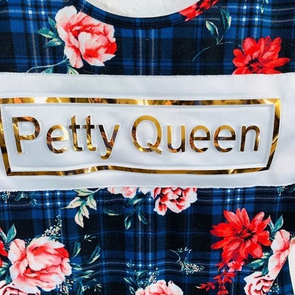 EUC Meli + Eve Petty Queen Bodysuit Blue Plaid - Picture 9 of 12